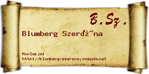 Blumberg Szeréna névjegykártya